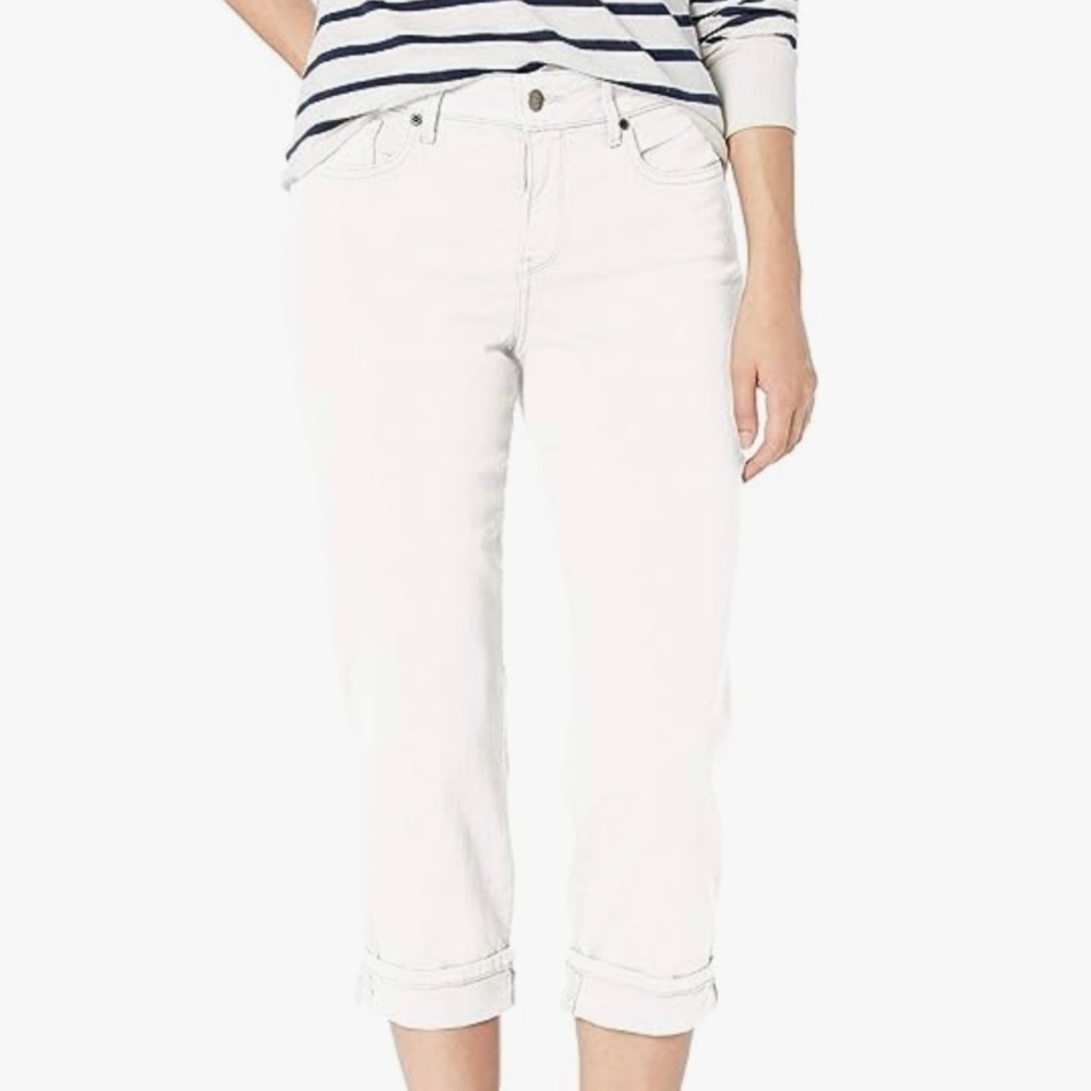 NYDJ White Lift Tuck Crop Denim Jeans Size 4